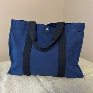 Hermes Blue Canvas Bag